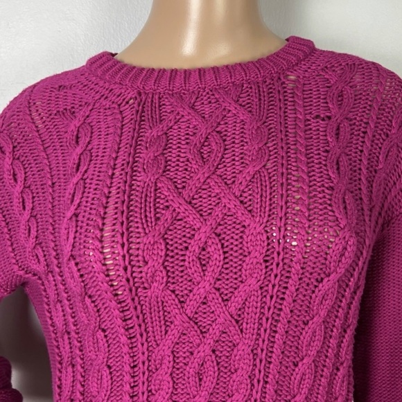 NEW RAMY BROOK PINK CABLE KNIT SWEATER - Picture 3 of 5